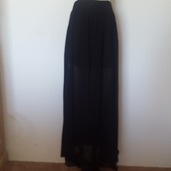 Annabelle | Black Semi Sheer Maxi Skirt | Small - Picture 2 of 8